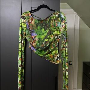 Fashion Nova Abstract Asymmetrical Top